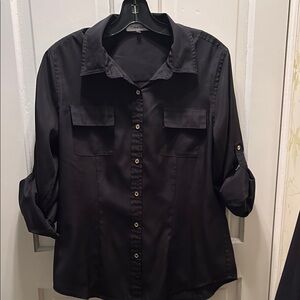 Calvin Klein Black Button-Up Blouse